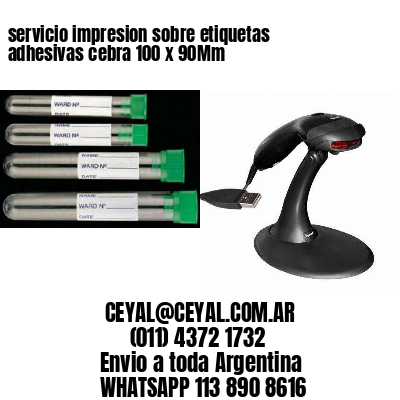 servicio impresion sobre etiquetas adhesivas cebra 100 x 90Mm