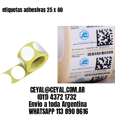etiquetas adhesivas 25 x 60