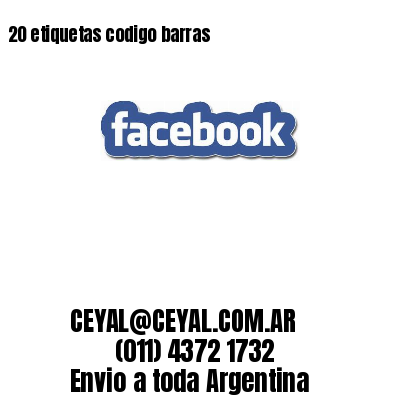 20 etiquetas codigo barras