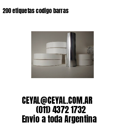 200 etiquetas codigo barras