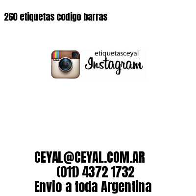 260 etiquetas codigo barras