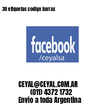30 etiquetas codigo barras