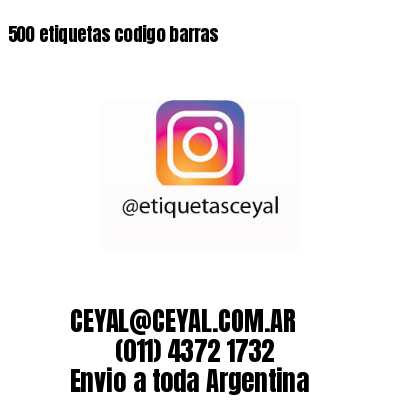 500 etiquetas codigo barras