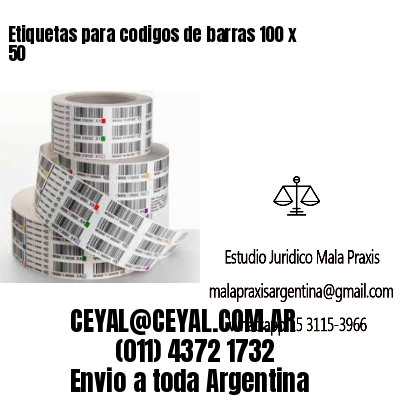 Etiquetas para codigos de barras 100 x 50