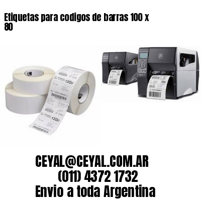Etiquetas para codigos de barras 100 x 80
