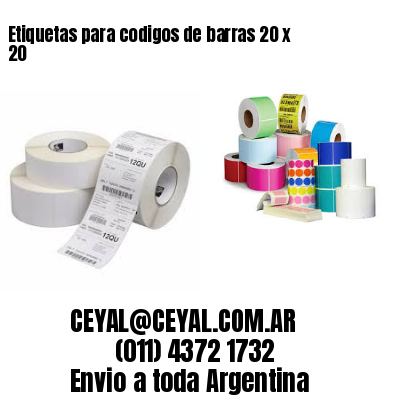 Etiquetas para codigos de barras 20 x 20