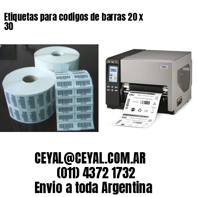 Etiquetas para codigos de barras 20 x 30