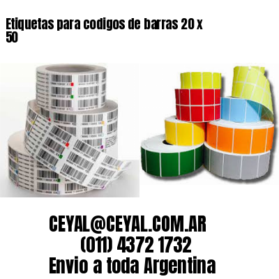 Etiquetas para codigos de barras 20 x 50