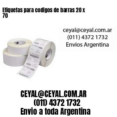 Etiquetas para codigos de barras 20 x 70