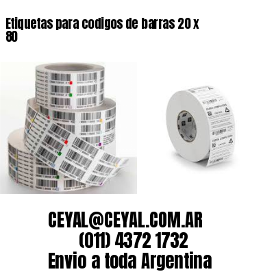 Etiquetas para codigos de barras 20 x 80