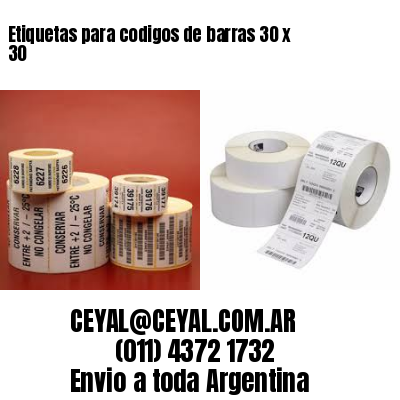 Etiquetas para codigos de barras 30 x 30
