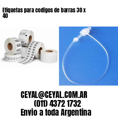 Etiquetas para codigos de barras 30 x 40