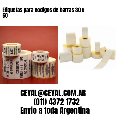 Etiquetas para codigos de barras 30 x 60