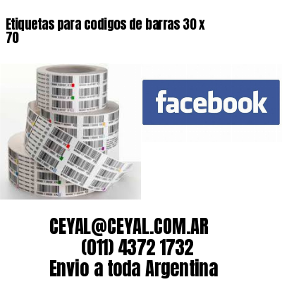 Etiquetas para codigos de barras 30 x 70