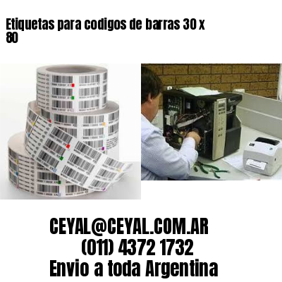 Etiquetas para codigos de barras 30 x 80
