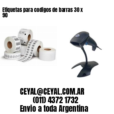 Etiquetas para codigos de barras 30 x 90