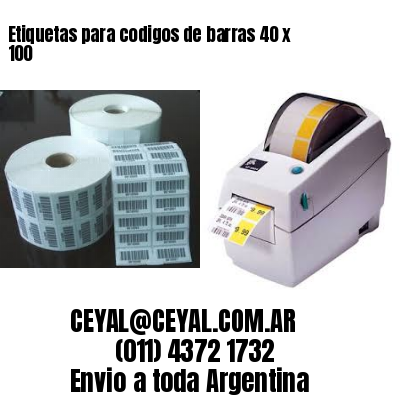 Etiquetas para codigos de barras 40 x 100