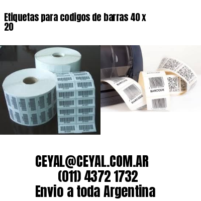 Etiquetas para codigos de barras 40 x 20