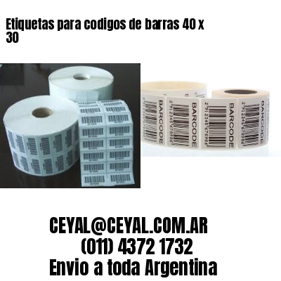 Etiquetas para codigos de barras 40 x 30