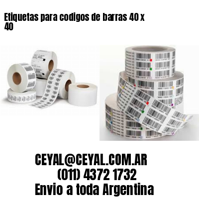 Etiquetas para codigos de barras 40 x 40