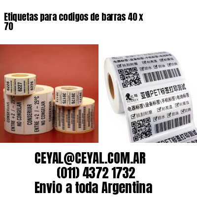 Etiquetas para codigos de barras 40 x 70