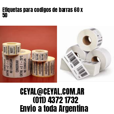 Etiquetas para codigos de barras 60 x 50