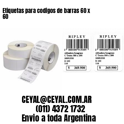 Etiquetas para codigos de barras 60 x 60