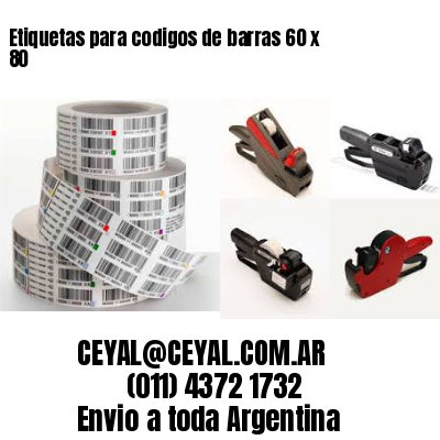 Etiquetas para codigos de barras 60 x 80