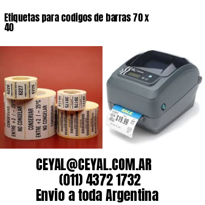 Etiquetas para codigos de barras 70 x 40