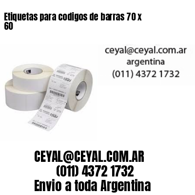 Etiquetas para codigos de barras 70 x 60