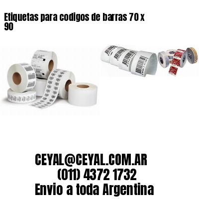 Etiquetas para codigos de barras 70 x 90