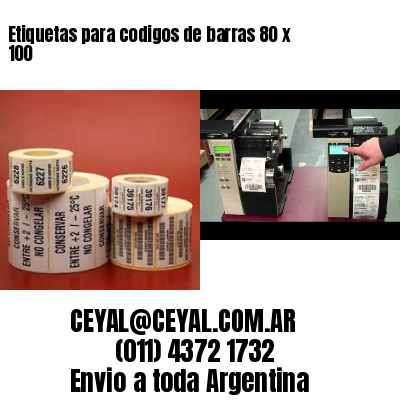 Etiquetas para codigos de barras 80 x 100