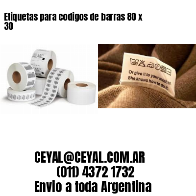 Etiquetas para codigos de barras 80 x 30