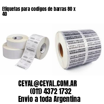 Etiquetas para codigos de barras 80 x 40