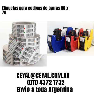 Etiquetas para codigos de barras 80 x 70