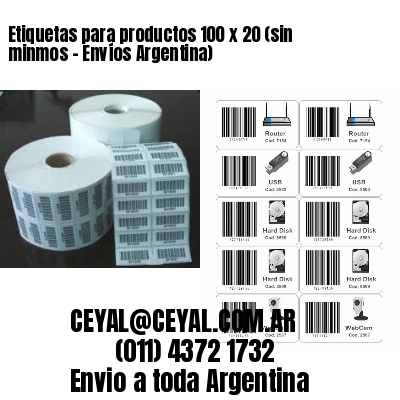 Etiquetas para productos 100 x 20 (sin minmos – Envíos Argentina)