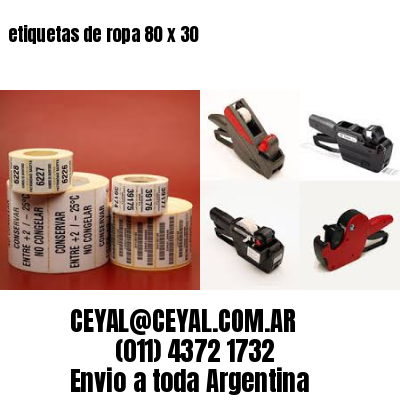 etiquetas de ropa 80 x 30