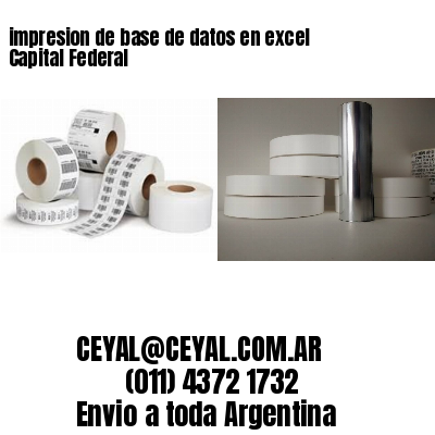 impresion de base de datos en excel Capital Federal