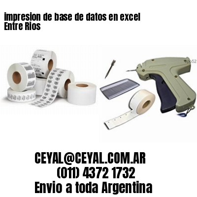 impresion de base de datos en excel Entre Rios