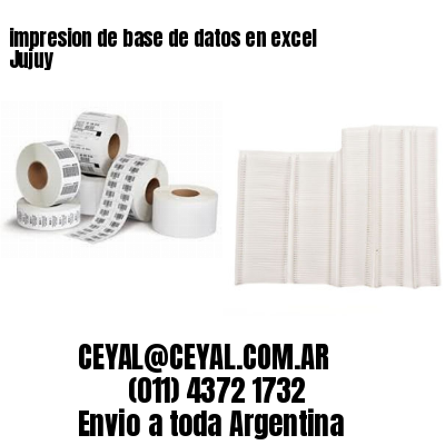 impresion de base de datos en excel Jujuy