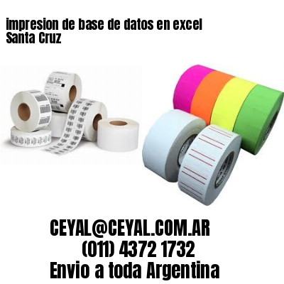 impresion de base de datos en excel Santa Cruz