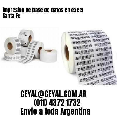 impresion de base de datos en excel Santa Fe