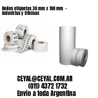 Rollos etiquetas 30 mm x 100 mm  – Industrias y Oficinas