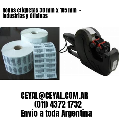 Rollos etiquetas 30 mm x 105 mm  – Industrias y Oficinas
