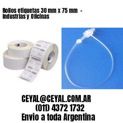 Rollos etiquetas 30 mm x 75 mm  – Industrias y Oficinas