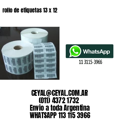 rollo de etiquetas 13 x 12