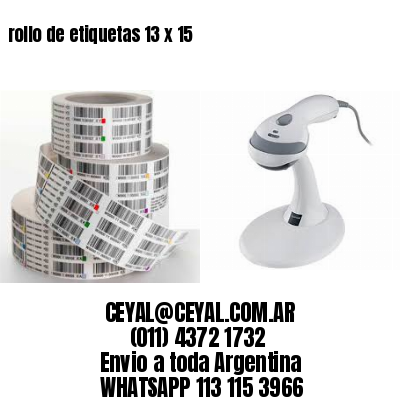 rollo de etiquetas 13 x 15