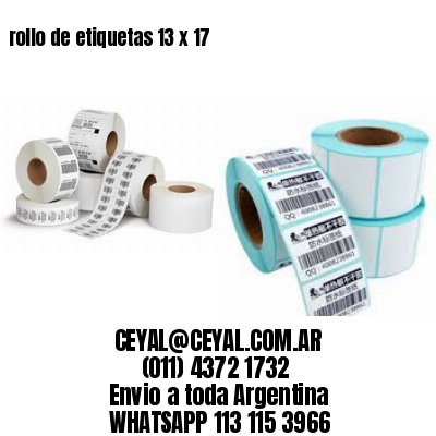 rollo de etiquetas 13 x 17