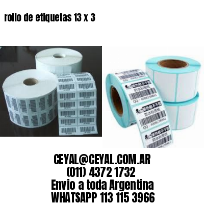 rollo de etiquetas 13 x 3