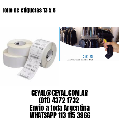 rollo de etiquetas 13 x 8